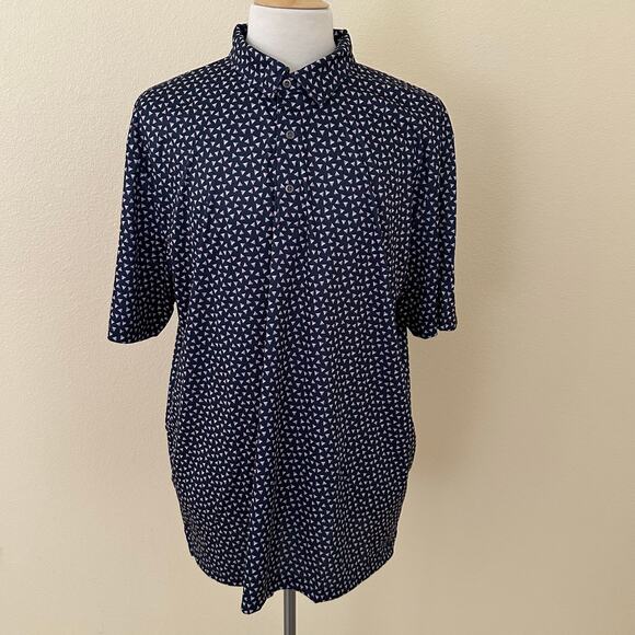 Greg Norman Men Navy Blue Multicolored Performance Polo Shirt Size XXL - NWOT - Picture 1 of 8